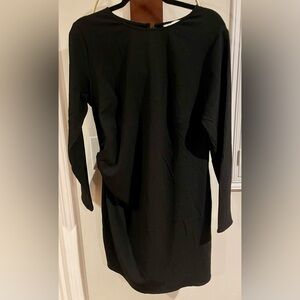 H&M Black Long-Sleeve Shift Dress